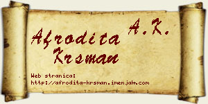Afrodita Krsman vizit kartica